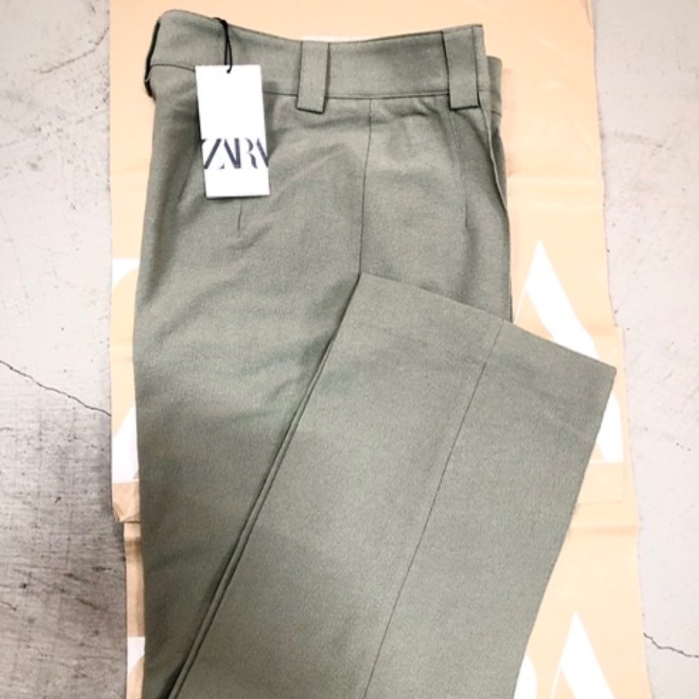 NWT ZARA Light Green Suit Pants, M